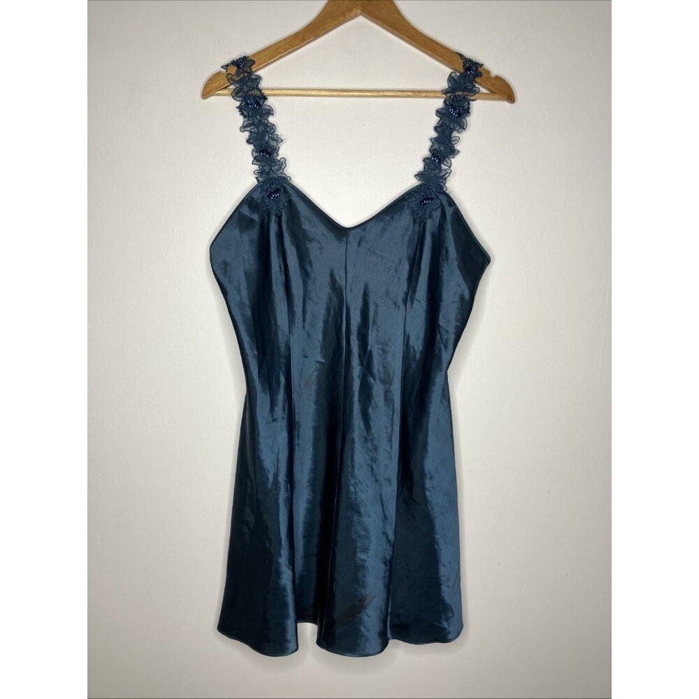 Vintage Teal Nightie Slip Women's Large Vintage